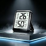 Antonki Digital Hygrometer Indoor Thermometer, Humidity Meter with Max/Min Records, Room Temperature and Humidity Monitor for Home, Baby Nursery, Reptile, Plant - Battery Included (Small)