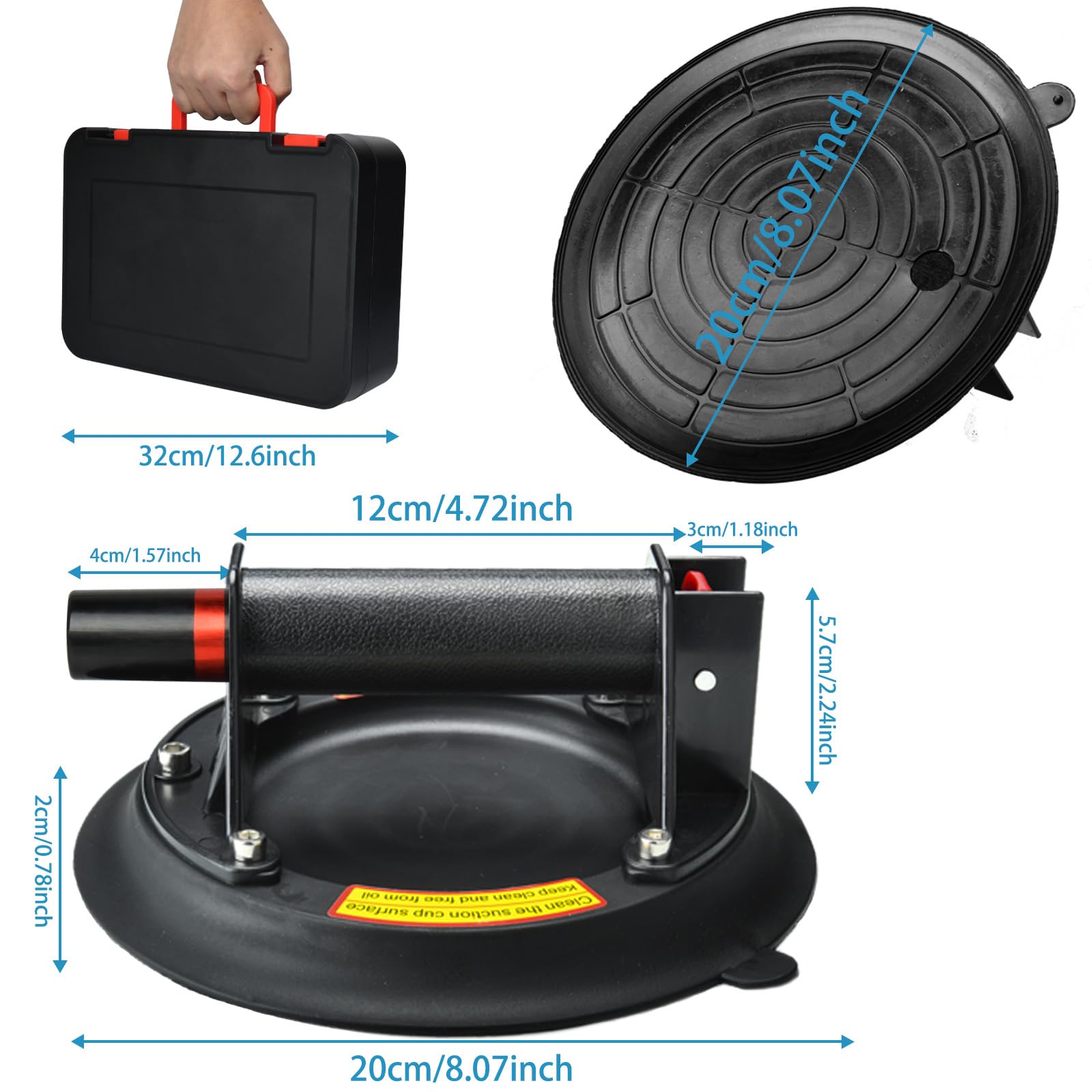 Glass Suction Cups - Lift Large Glass Up to 660lbs -7