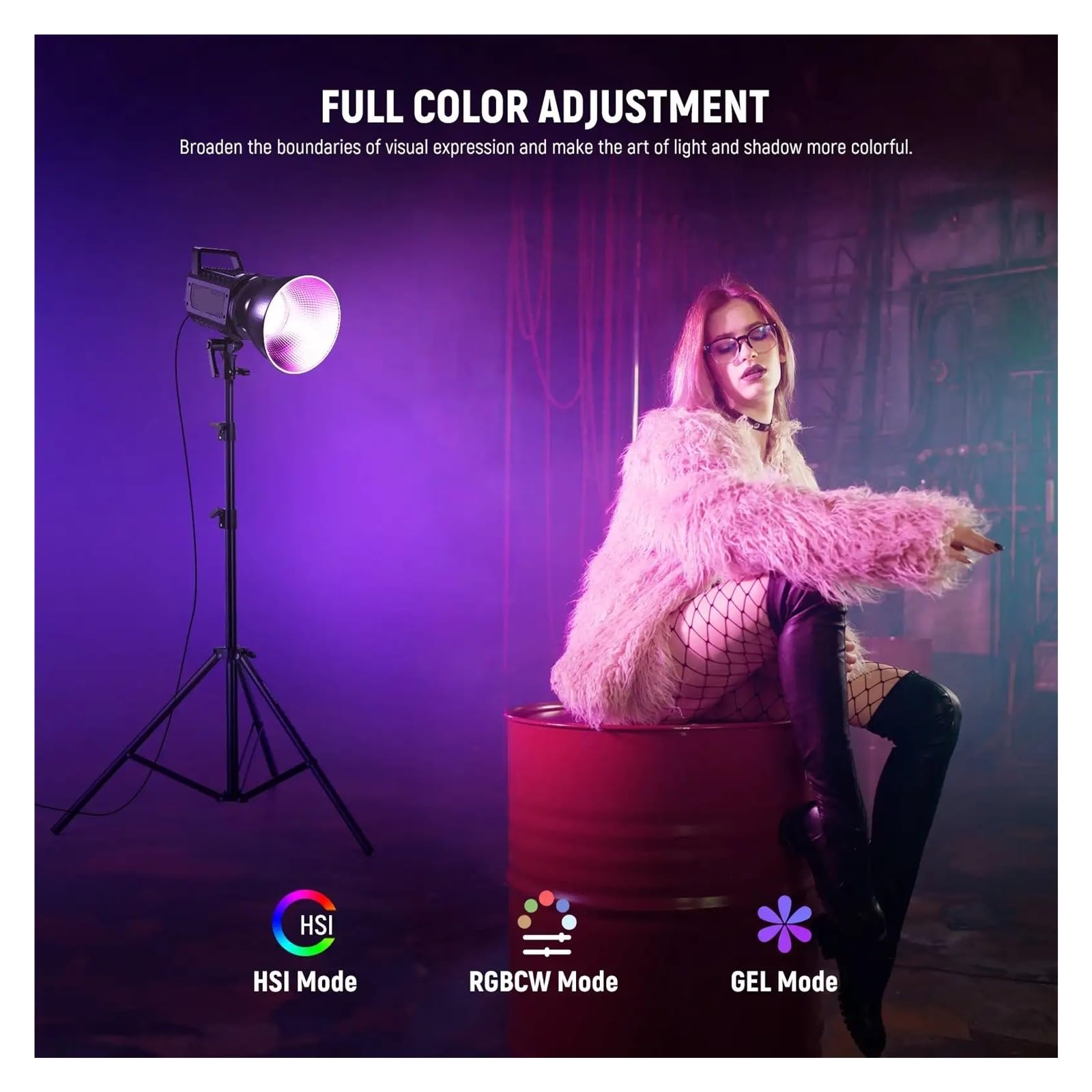 130W RGB LED Lampa Wideo Sterowanie Aplikacją/2.4G 2500-7500K COB Wyjście Światła Reflektor Do Zdjęć Studyjnych DoskonałA Jasność