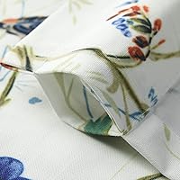 Vista 74 de VOGOL Cenefas con patrón de pájaros para ventanas de cocina, cenefa texturizada de lino con estampado floral y pájaros para ventanas pequeñas