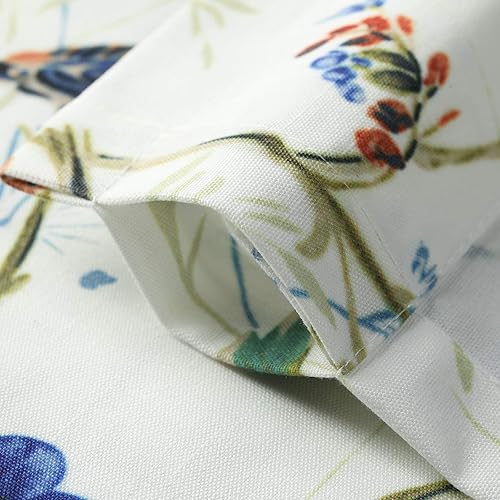 Miniatura 74 de VOGOL Cenefas con patrón de pájaros para ventanas de cocina, cenefa texturizada de lino con estampado floral y pájaros para ventanas pequeñas