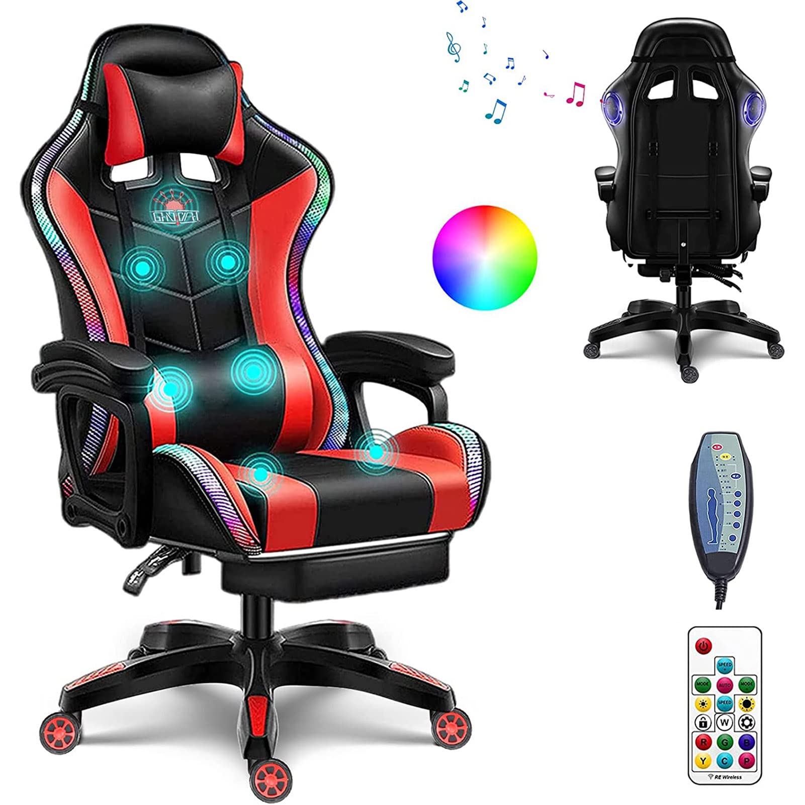 Chaise ergonomique pro gaming contre le mal de dos avec soutien lombaire