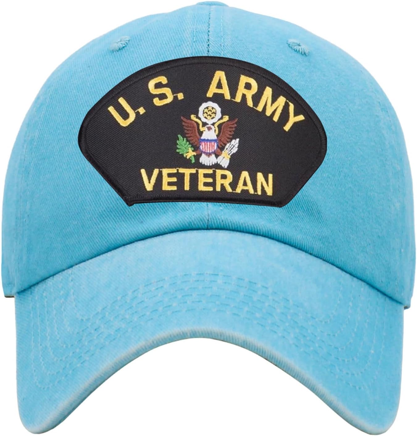 US Army Veteran Cap Pigment Washed Vintage Military Hat Patch Baseball Cap