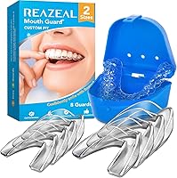 REAZEAL Moldable Mouth Guard for Teeth Grinding at Night - Custom Fit Dental Night Guard, Bruxism Relief, 8 Pack