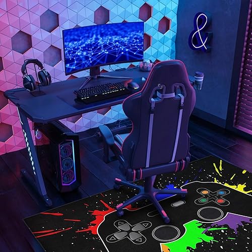 Miniatura 2 de Alfombra de Silla de Juego para Alfombra de Madera Dura y Baldosas, 36"x48" Alfombra de Juego para Sala de Juegos, Alfombra Antideslizante para