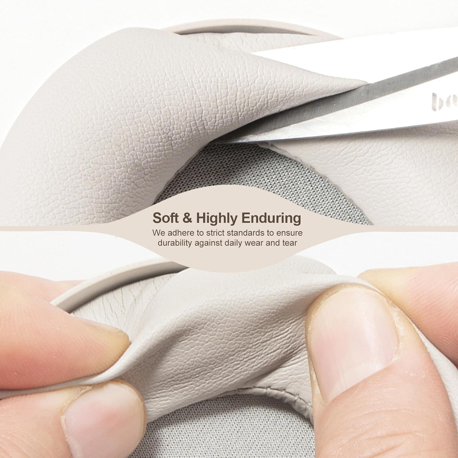 Aurivor Replacement Ear Pads Cushions for Sony XM5 Noise Canceling Headphones, Premium WH-1000XM5 Earpads Covers with Soft Protein Leather, Optimized Memory Foam (Silver)