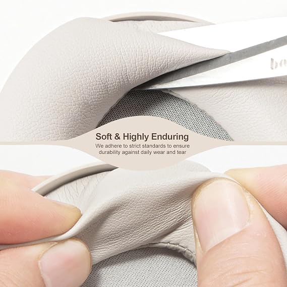 Aurivor Replacement Ear Pads Cushions for Sony XM5 Noise Canceling Headphones, Premium WH-1000XM5 Earpads Covers with Soft Protein Leather, Optimized Memory Foam (Silver)
