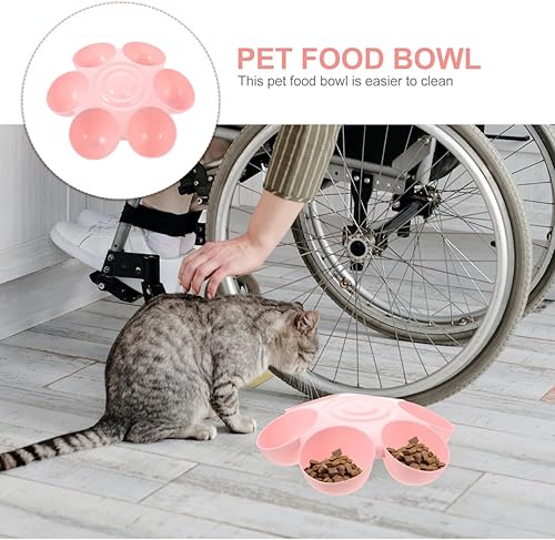 Miniatura 2 de POPETPOP Cuenco de comida para gatos con 6 tazones  Comedero para mascotas para gatitos cachorros, platos para múltiples gatos, comedero múltiple
