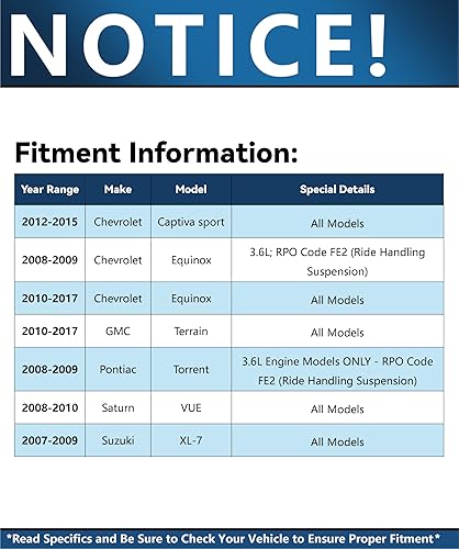 Miniatura 2 de Detroit Axle - Enlaces de extremo de barra oscilante delantera de repuesto para Chevy Equinox Captiva Sport Pontiac Torrent Saturn Vue Suzuki XL-7