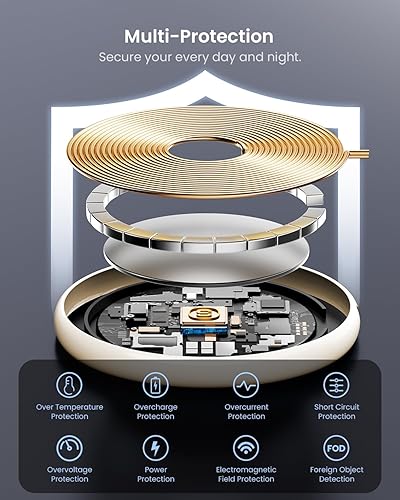 Miniatura 7 de Cargador inalámbrico magnético de 15 W con pantalla de alimentación LED, cargador magnético, para iPhone 15141312 Series, Samsung, Airpods 23propro