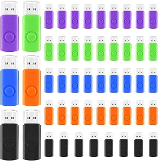 Kanayu 50 Pack 2 GB USB Flash Drive Small 2.0 Thumb Drives Fast Memory USB Flash Drives for External Storage and Backup, Suitable for Laptops Tablets PC TV Car Audio (USB Drive Bulk, 5 Colors)