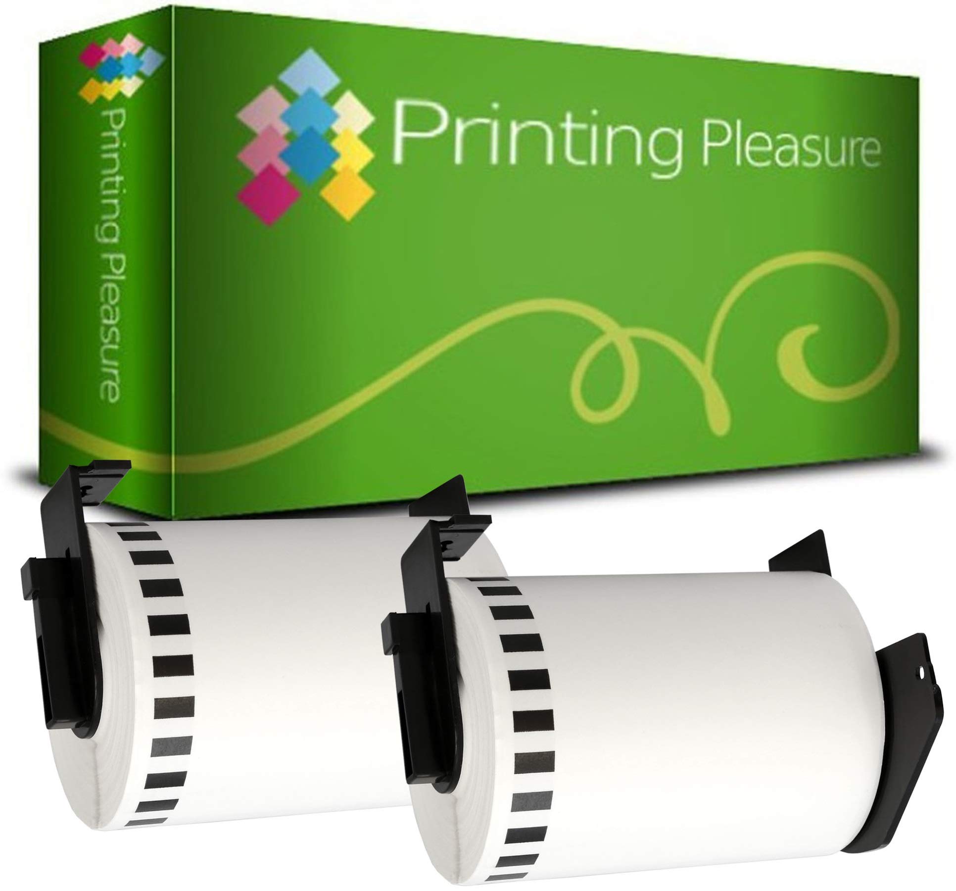 Printing Pleasure 2 x DK22243 Continuous Address Labels Compatible with QL-1050 QL-1060N QL-1100 QL-1110NWB | 102mm x 30.48m | Thermal Paper Roll — image 1