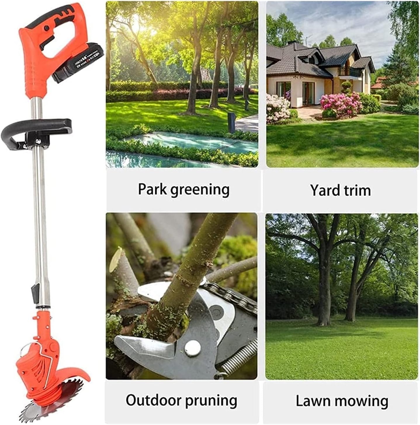 Electric Cordless Weed Eater, Grass Trimmers Edger Lawn Tool, 36V Lawn Mower Grass Brush Cutter Kit Pruning Cutter Garden Tools with Replace Blade & P
