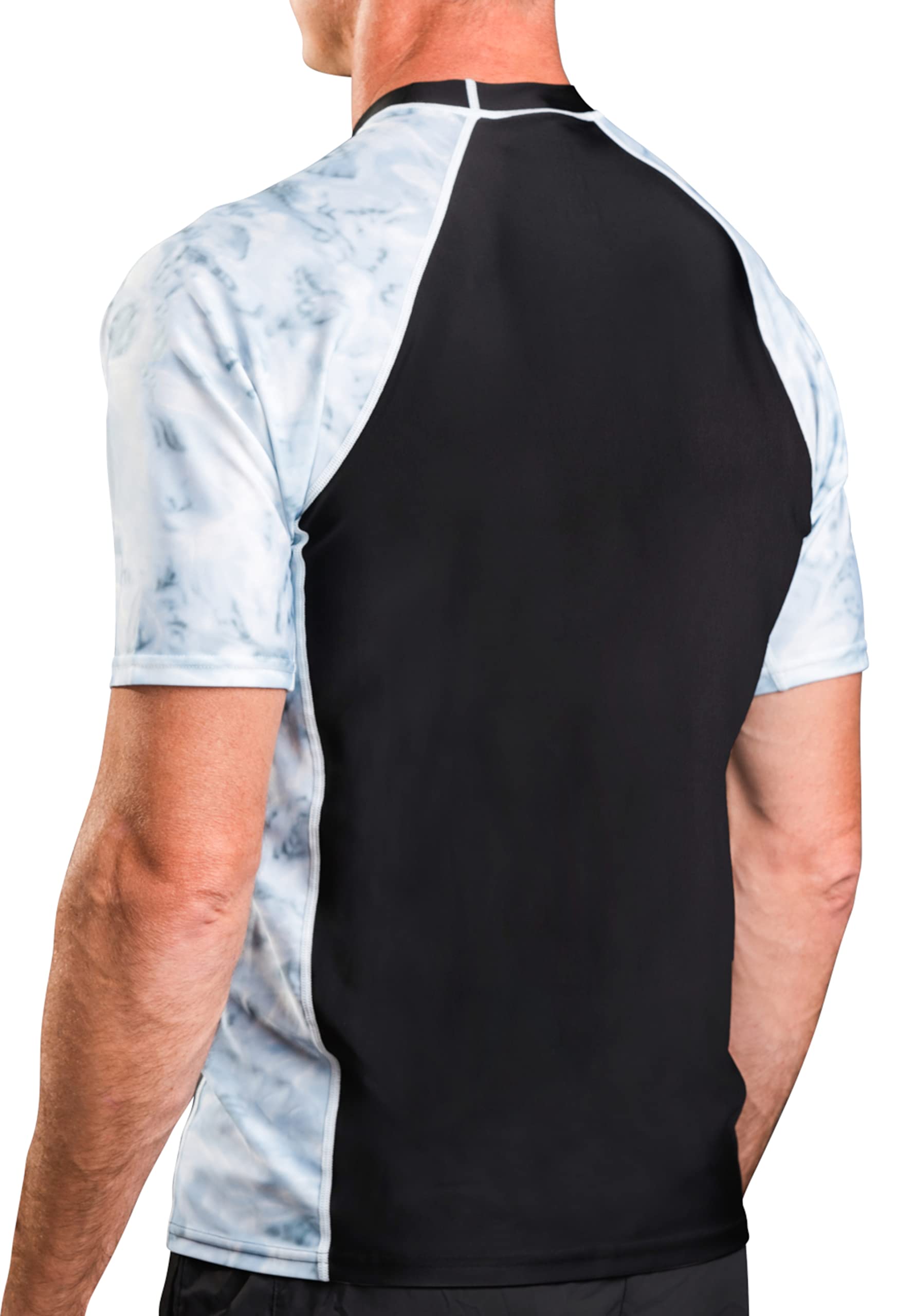 Aqua Design Herren Kurzarm Rashguard Shirt: Surf Swim Rashguard Shirts