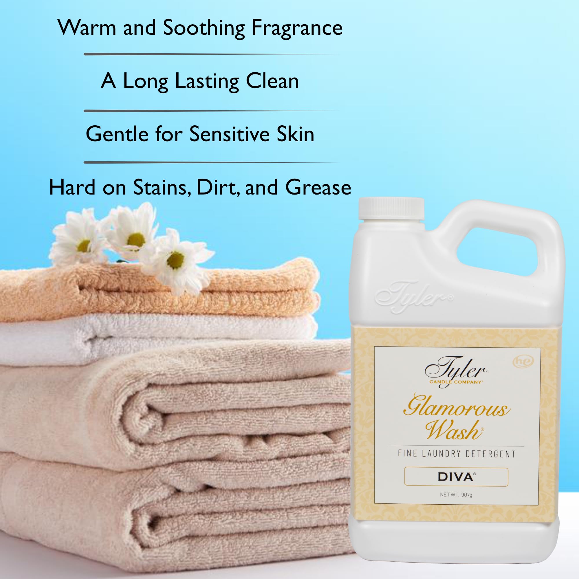 Tyler Glamorous Wash DIVA Detergente fino para ropa con bolígrafo removedor de manchas, detergente líquido DIVA diseñado para ropa, lavable a mano y a máquina, 32 onzas (DIVA)