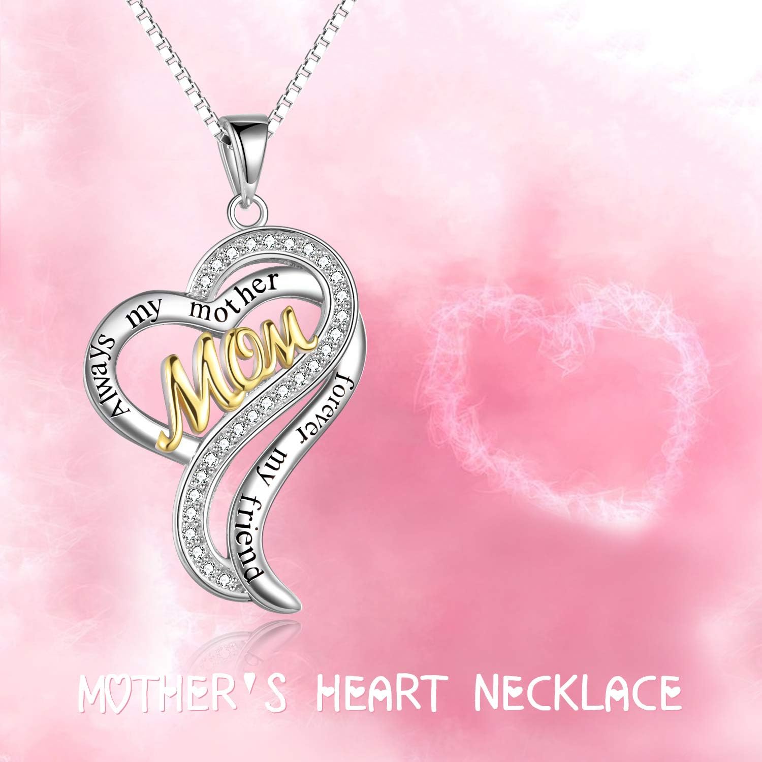 POPLYKE Mother Gifts Sterling Silver Always my Mother 925 Sterling Silver Heart Pendant Necklace for Women Mom - Image 6