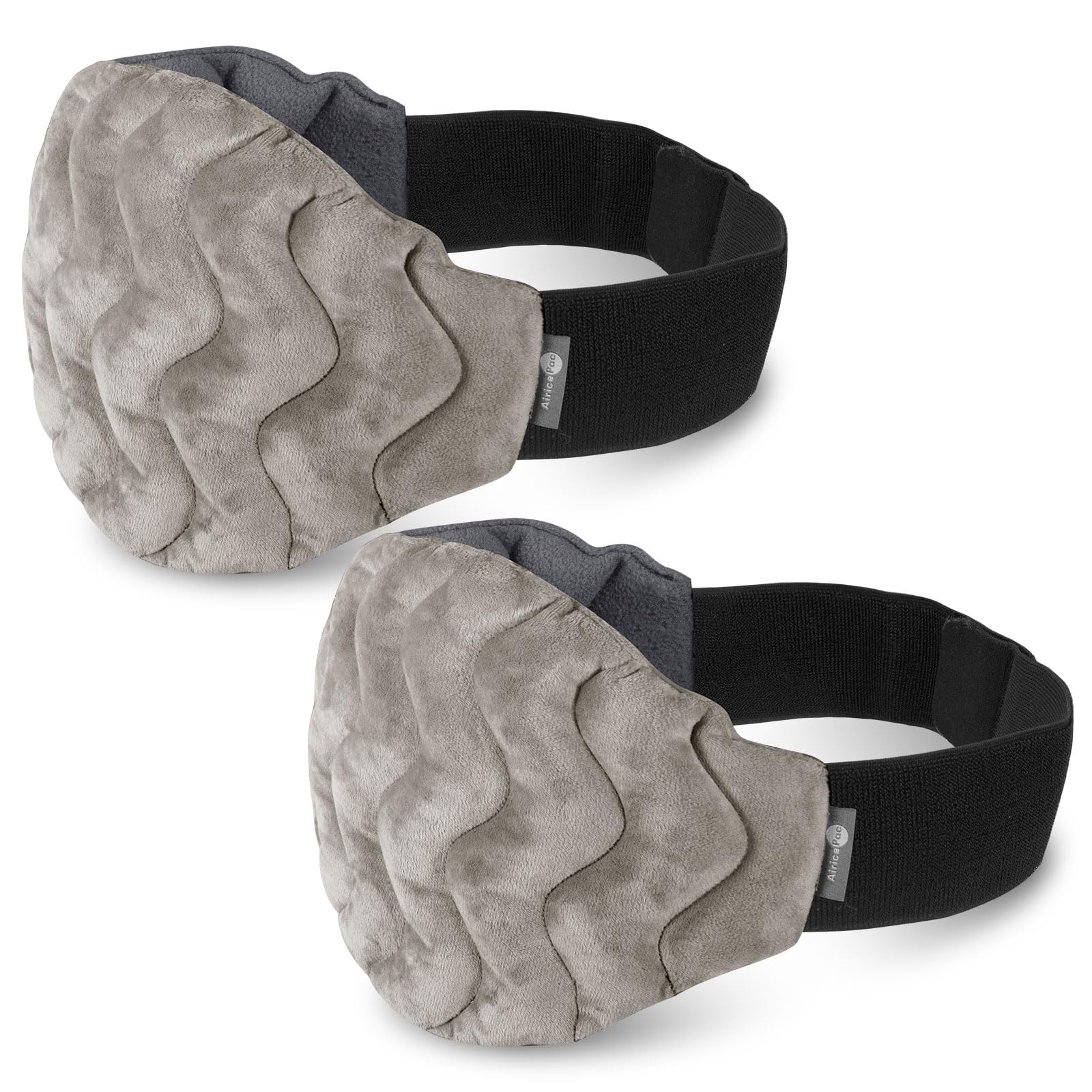 AiricePac 2 Large Microwave Heating Pad for Back Pain Relief, Microwavable Neck Shoulder Wrap, Moist Heat for Cramps, Menstrual, Waist, Stomach, Lumbar, Muscle Spasms, Unscented Hot Warm Pack, Gray