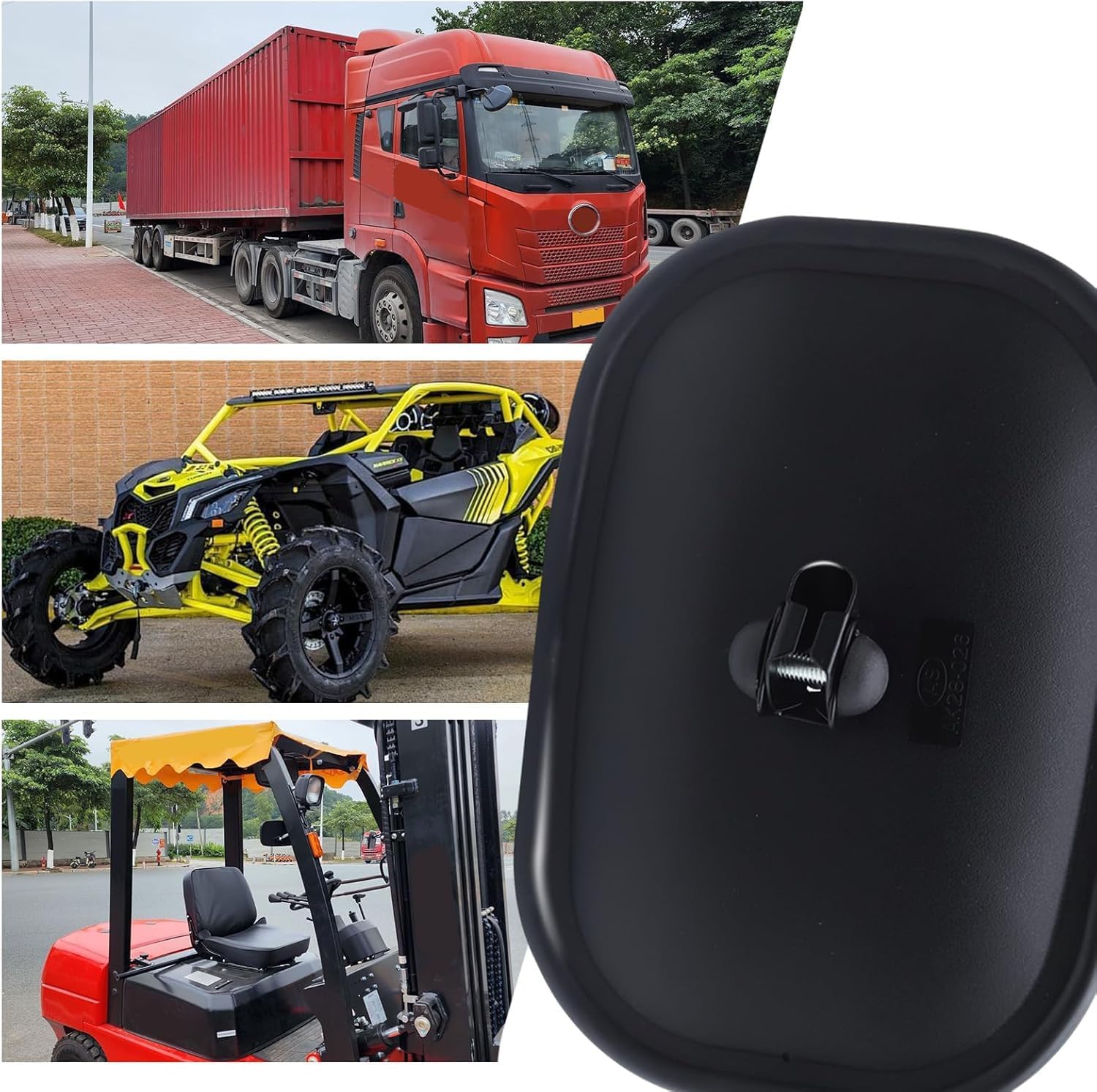 Truck Mirrors 7x10", Tractor Rear View Mirrors Blind Spot Convex Mirror Improves Visibility for Excavator RV Forklifts Farm Harvester Offroad, Lorry 1Pcs