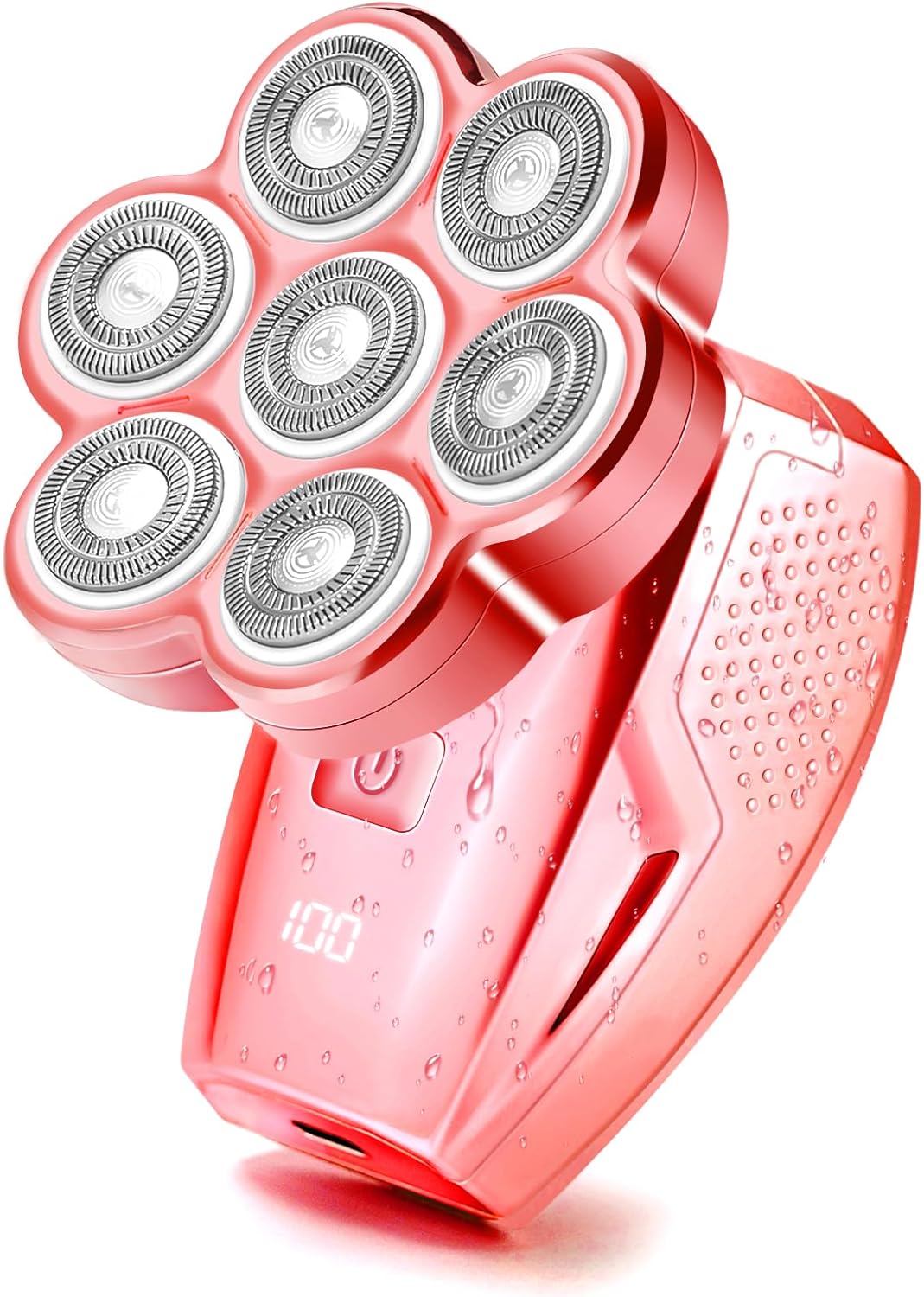 Electric Razors for Women Legs: 120min Long Time Use Rechargeable Body Shaver - Waterproof Wet Dry Hair Remover - Trimmer for Lady Face Public (Red, M)