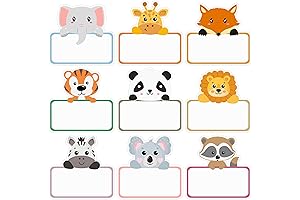 123 PCS Animal Name Tags Stickers