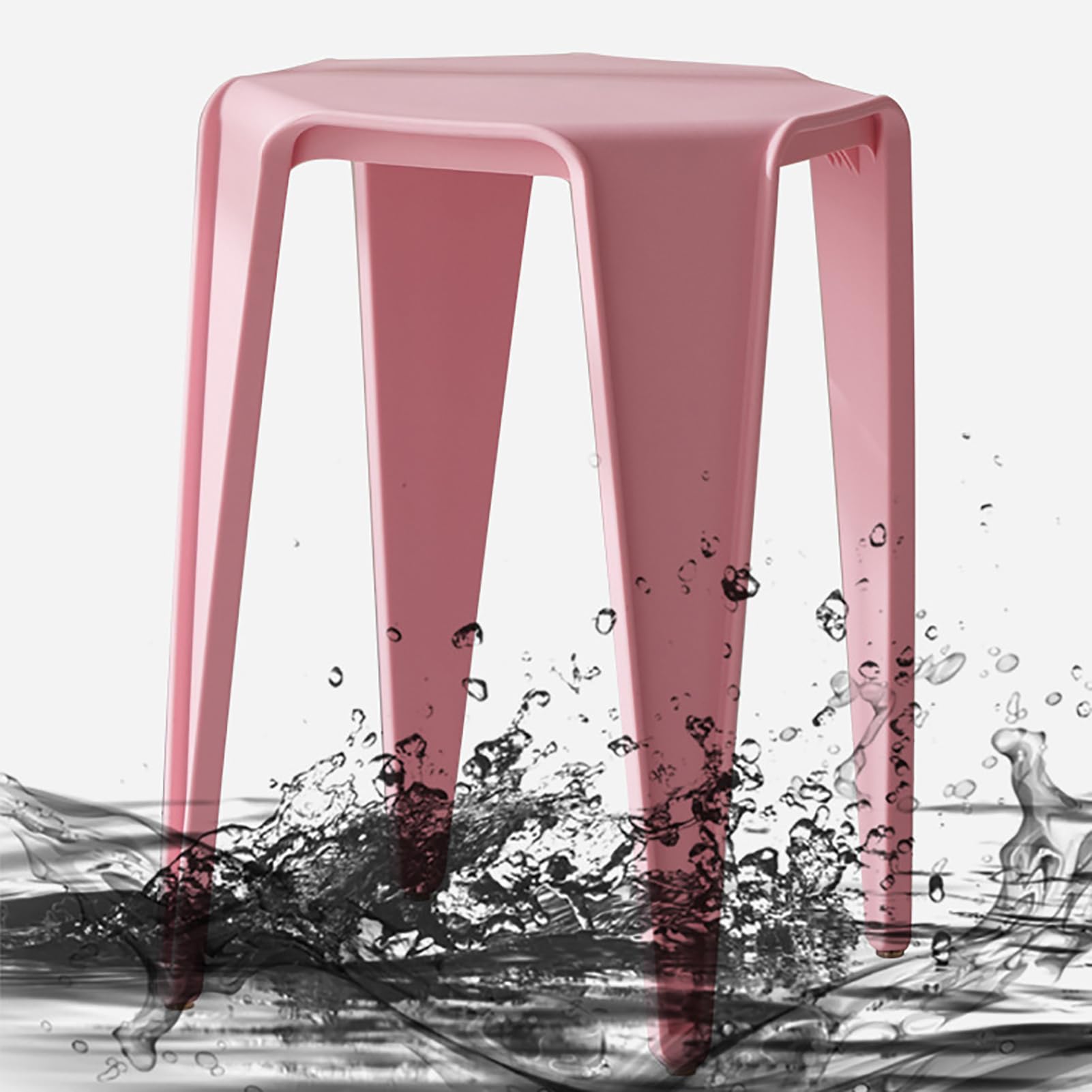 Taburaces apilables: sillas de apilamiento de plástico duraderas - Silla de taburetes para al Aire Libre, Comedor, Aula, Cocina, mostrador, Asientos Flexibles,L,4 Pcs