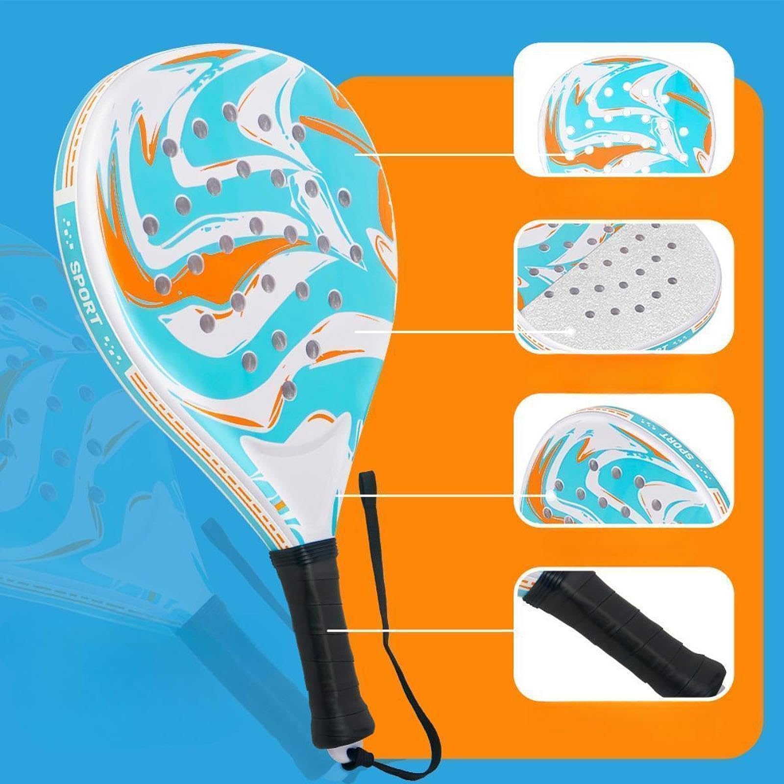 Pala Duradera para Tenis Playa Exterior,Negro