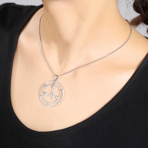 Miniatura 2 de EUEAVAN Sigil of Lilith Collar para mujeres y hombres Hécate gótico Lilith Diosa Sigil colgante Lucifer Signo mitología pagana joyería regalo