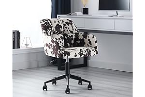 Wide and Cute Cowhide Computer Armchair for Living Room Home