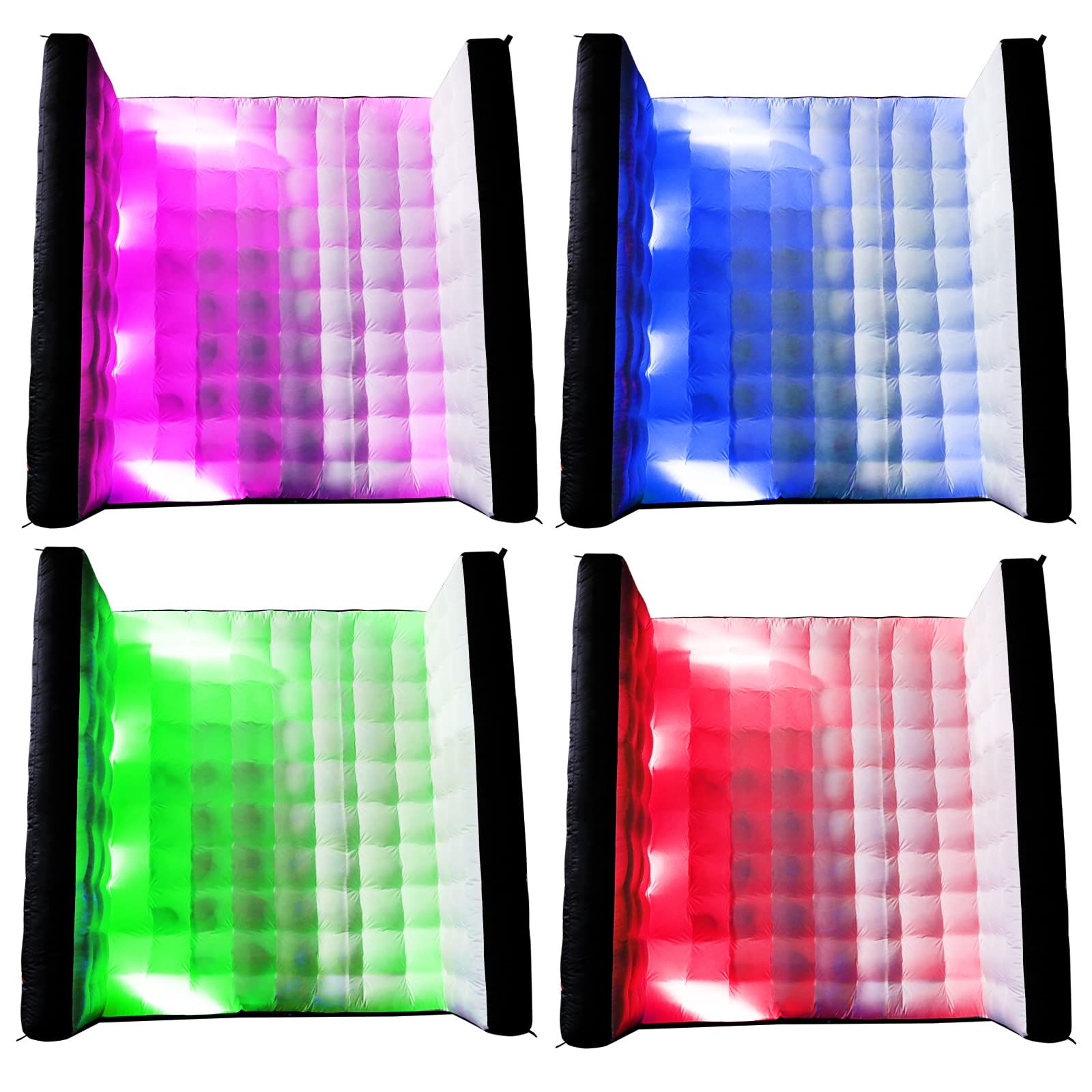 Staelea Portable Inflatable Photo Booth Wall (Black,8.2 x 3.3 x 8.2ft,) Inflatable LED Photo Booth Wall with Air Blower, Photo Booth Backdrop for Wedding Event