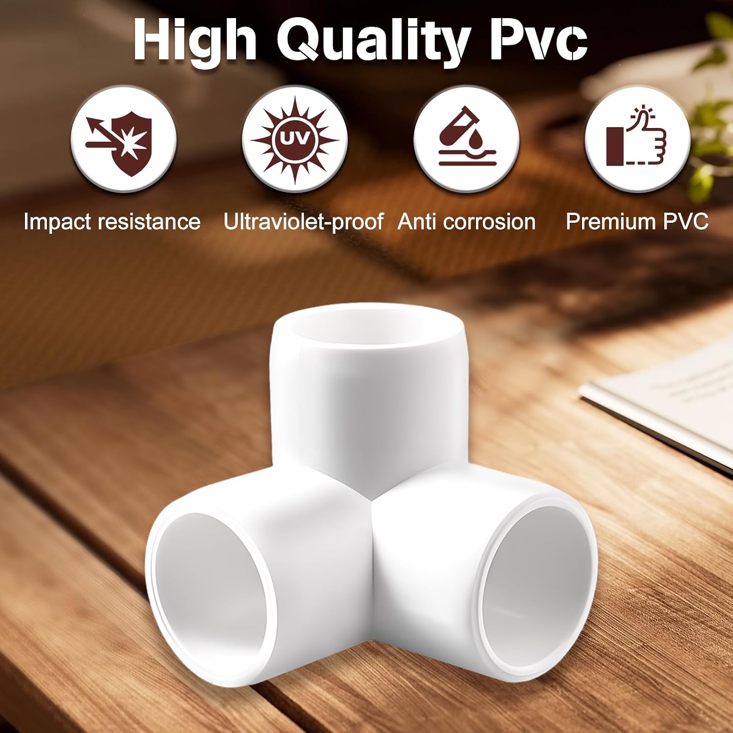 24-Pack 3 Way Pvc Fittings 1/2 Inch, Grade 90 Degree Elbow Side Outlet Pvc Pipe Connector Elbow for Home Diy Projects, Pet Fencing, Garden Support Structures