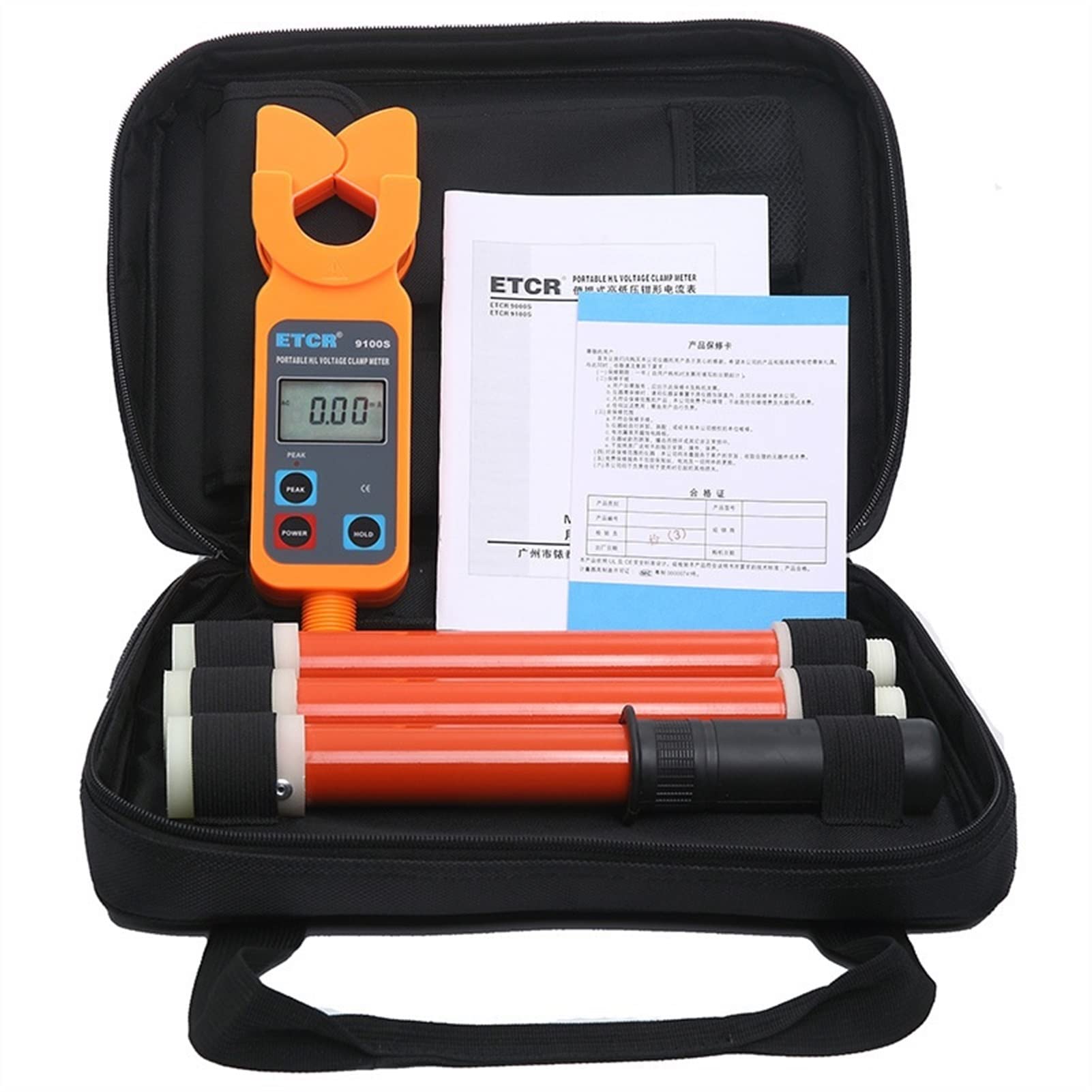 Compteur de serrage numérique 600A sans fil Pince haute et basse tension AMMÈTRE HIGHTER ET BASSE TENSION Courant de courant ETCR9100S