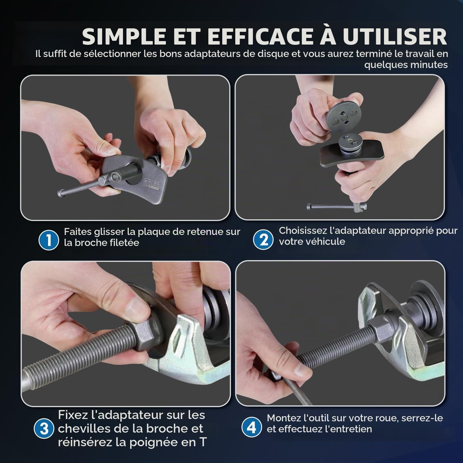 CCLIFE Repousse Piston Frein arriere 22 pièces pour remplacement de disque Outil et adaptateurs