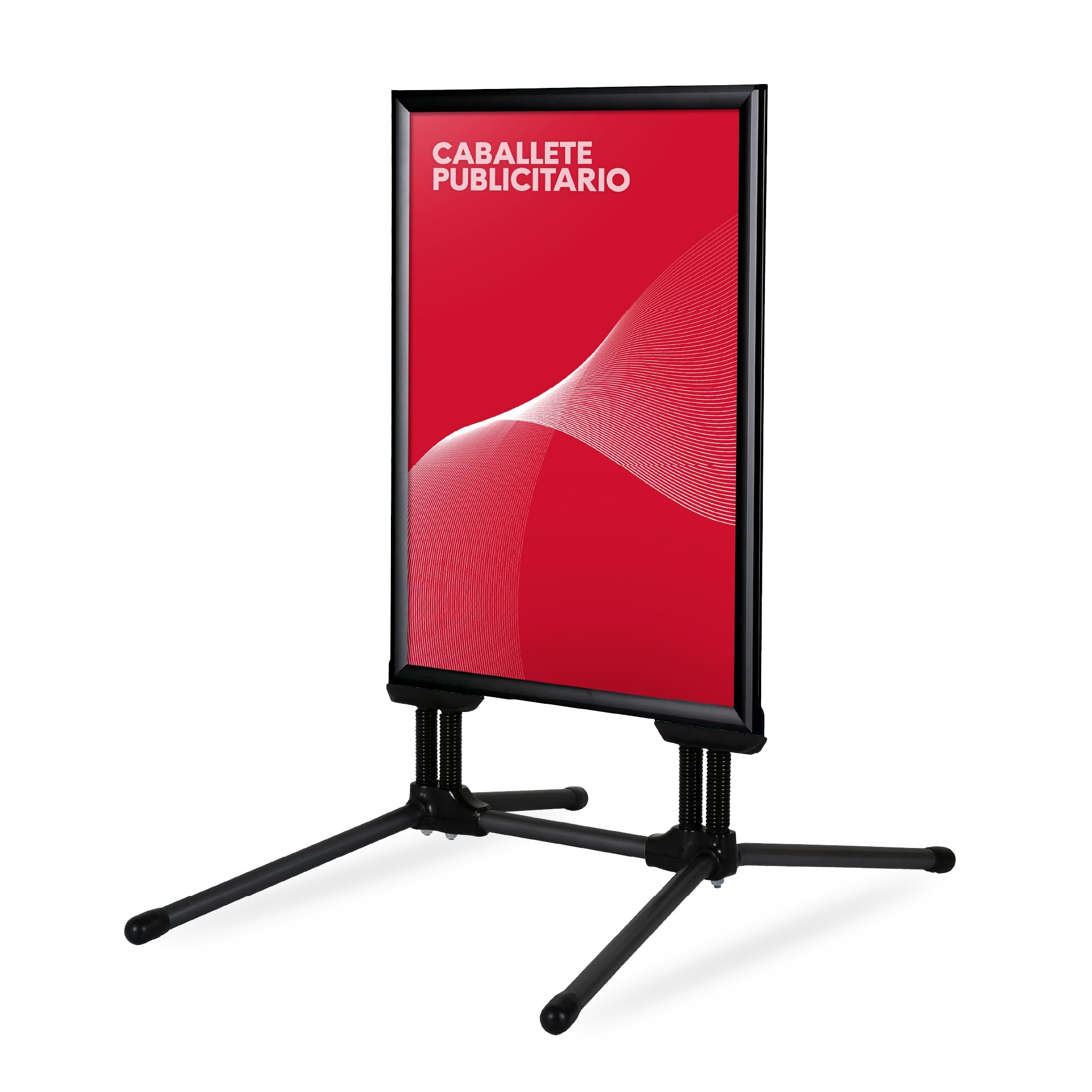 Expositor Publicitario Exterior con Patas 700x1000 mm | Caballete de Aluminio Doble Cara | Protector Antirreflejos | Soporte para Carteles y Anuncios | Color Negro