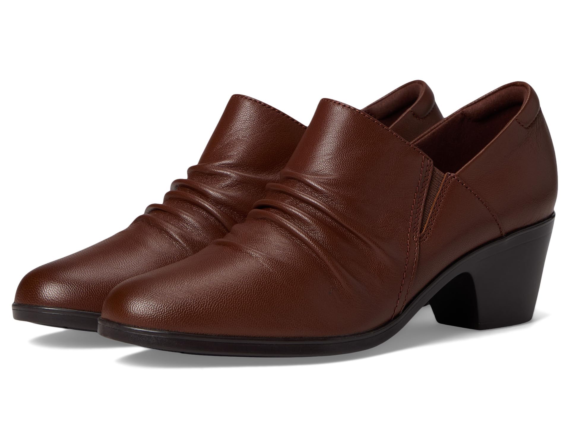 Clarks Sapato feminino Emily2 Cove, Couro bronze britânico, 36