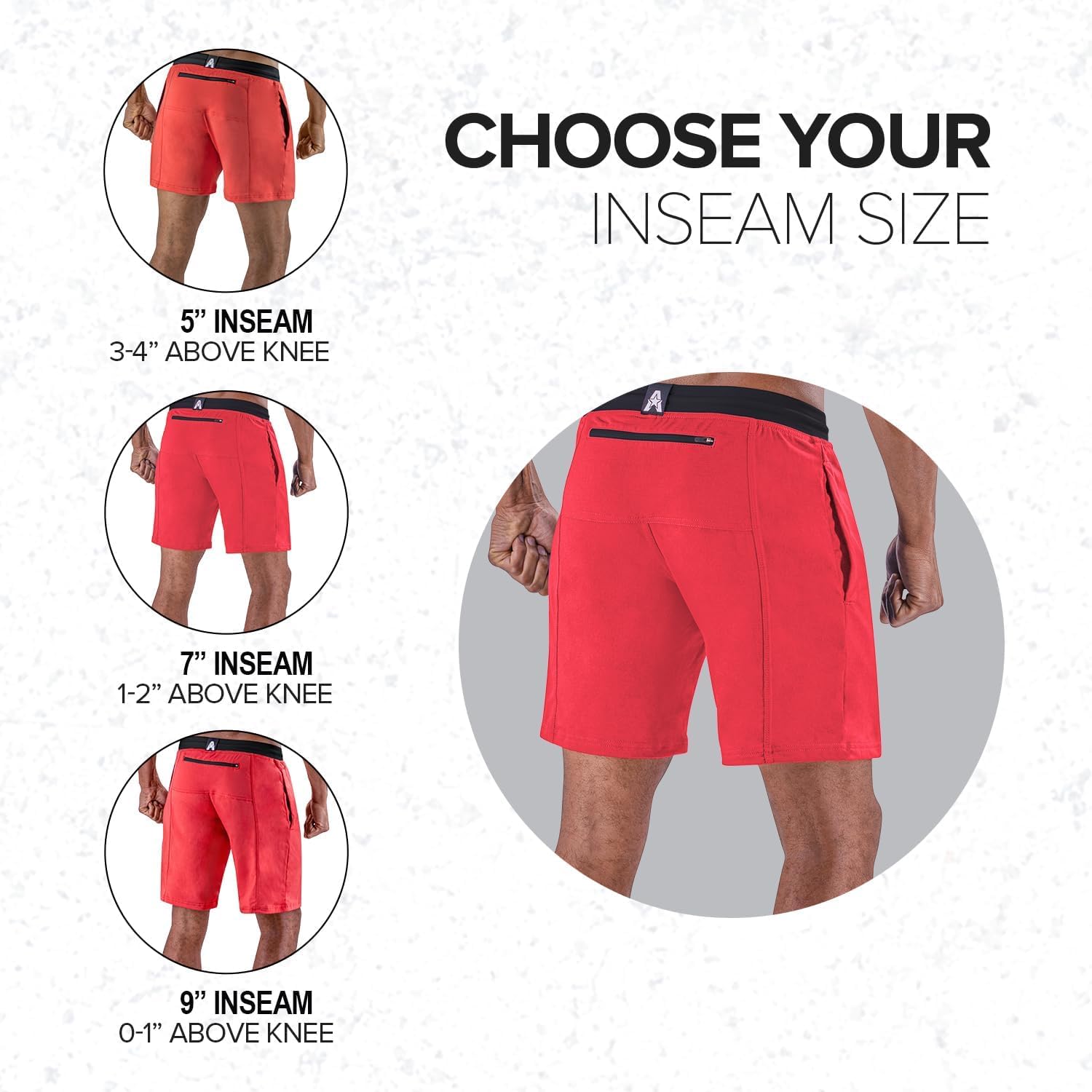 Anthem Athletics Evolflex Mens Workout Shorts - 5", 7", & 9" Inseam w/Zippered Pocket - for Cross Training, Gym Short & Yoga - Image 4