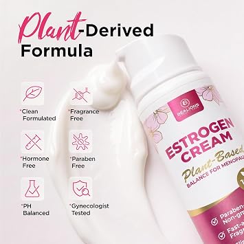 Estrogen Cream For Women Menopause Relief: Natural Bioidentical Estrogen Cream for Mature Skin - Hormone Balance & Skin Firmness (Pink)