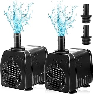 2 Pack 400GPH Submersible Water Pump25W，Ultra-Quiet Fountain Pump with 4 Nozzles 6.9ft Max Lift Height 5 FT Power Cord1400...