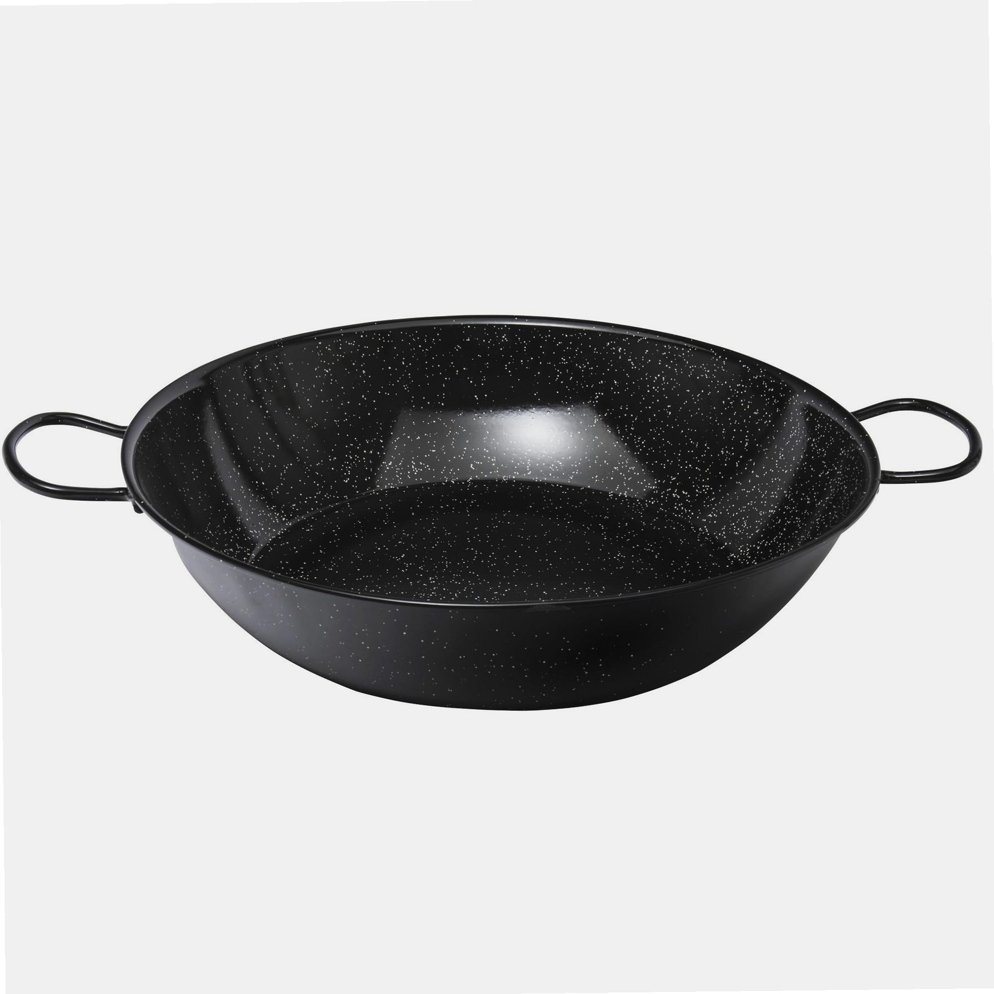 VAELLO - Plat à Paella Haut en Métal Émaillé - Plat de Cuisson Résistant, Accessoire Cuisine Extérieure Facile à Nettoyer - Poêle à Paella à 2 Poignées, Ø 60 cm