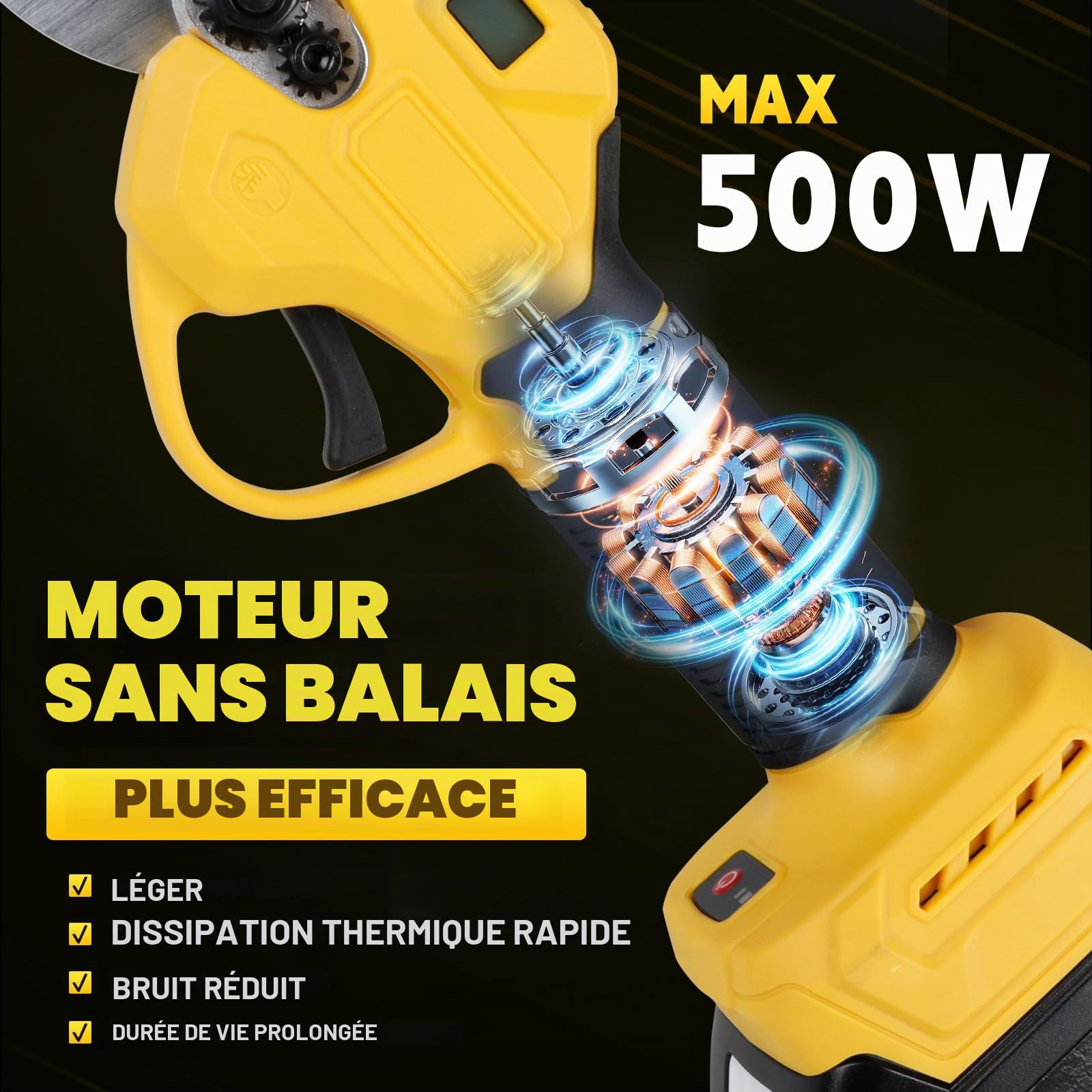 Sécateur Électrique Sans fil Compatible avec Dewalt 18V 20V (Sans batterie)