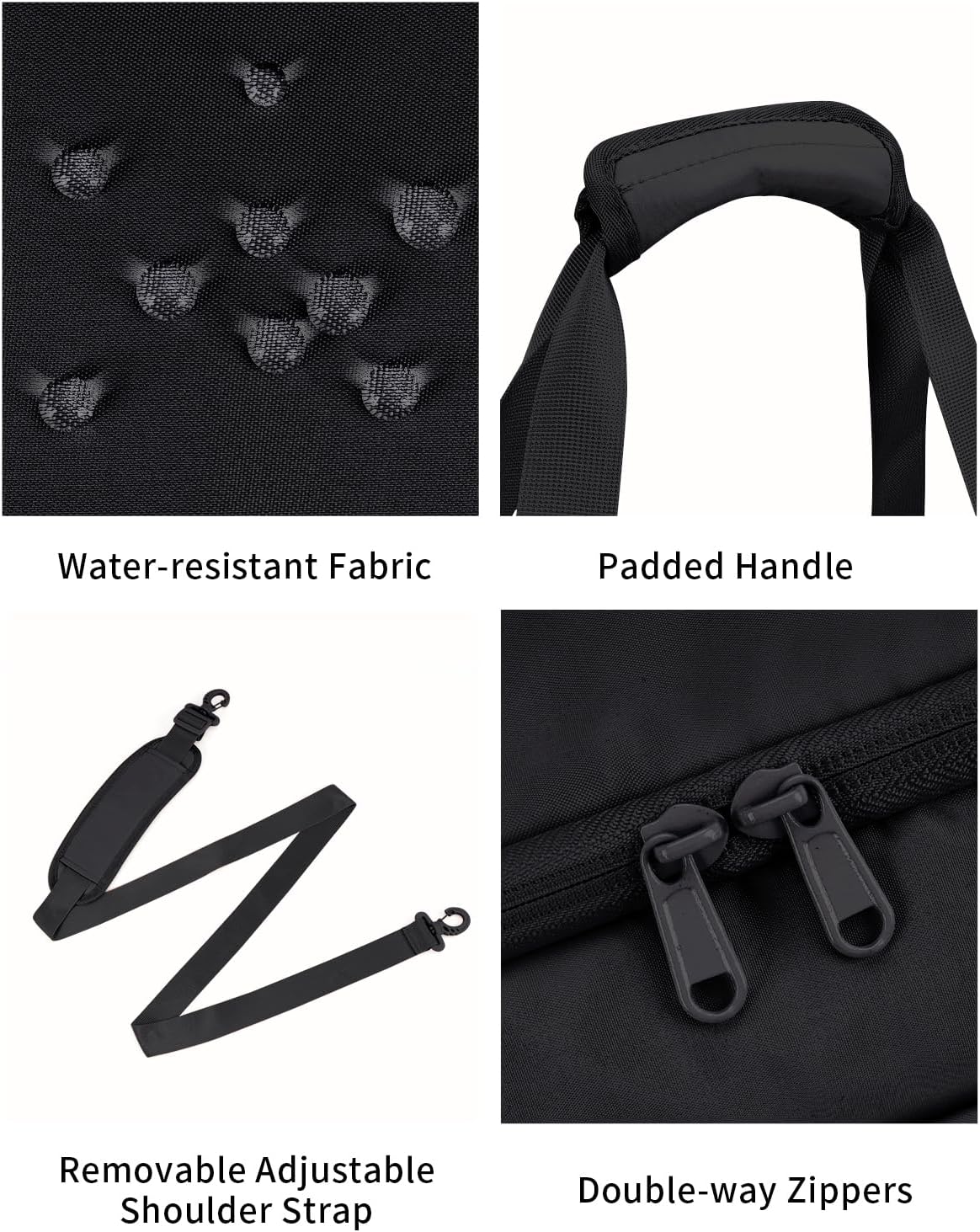 WANDF Travel Duffel Bag with Wet Pocket & Shoe Compartment, 18x14x8 Personal Item Bag with USB Charging Port, Water-Resistant Gym Weekender Overnight Carry-on for Women Men (Black) - Image 8