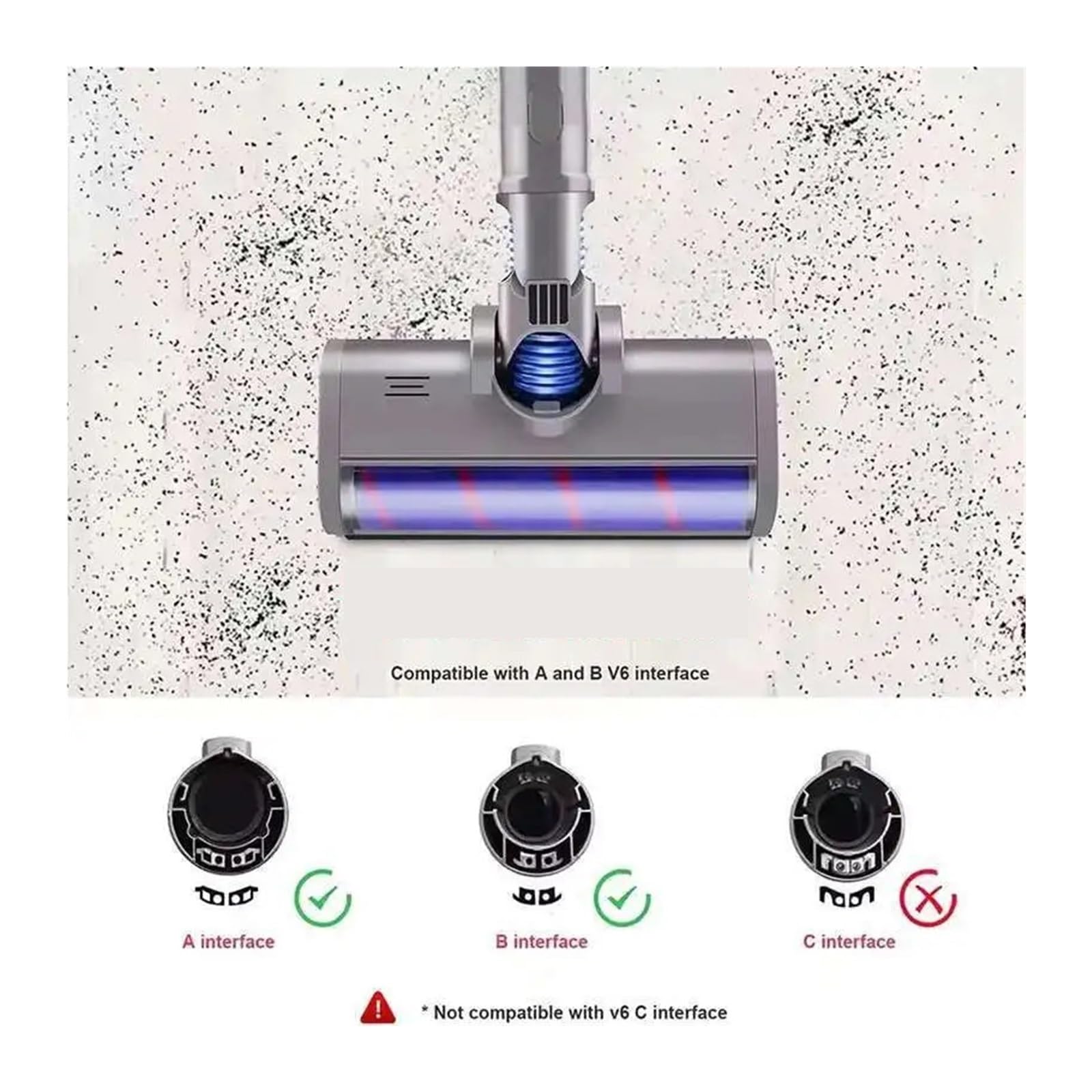 Testina for Spazzola for Pavimenti, Compatibile Con Dyson, V6 DC45