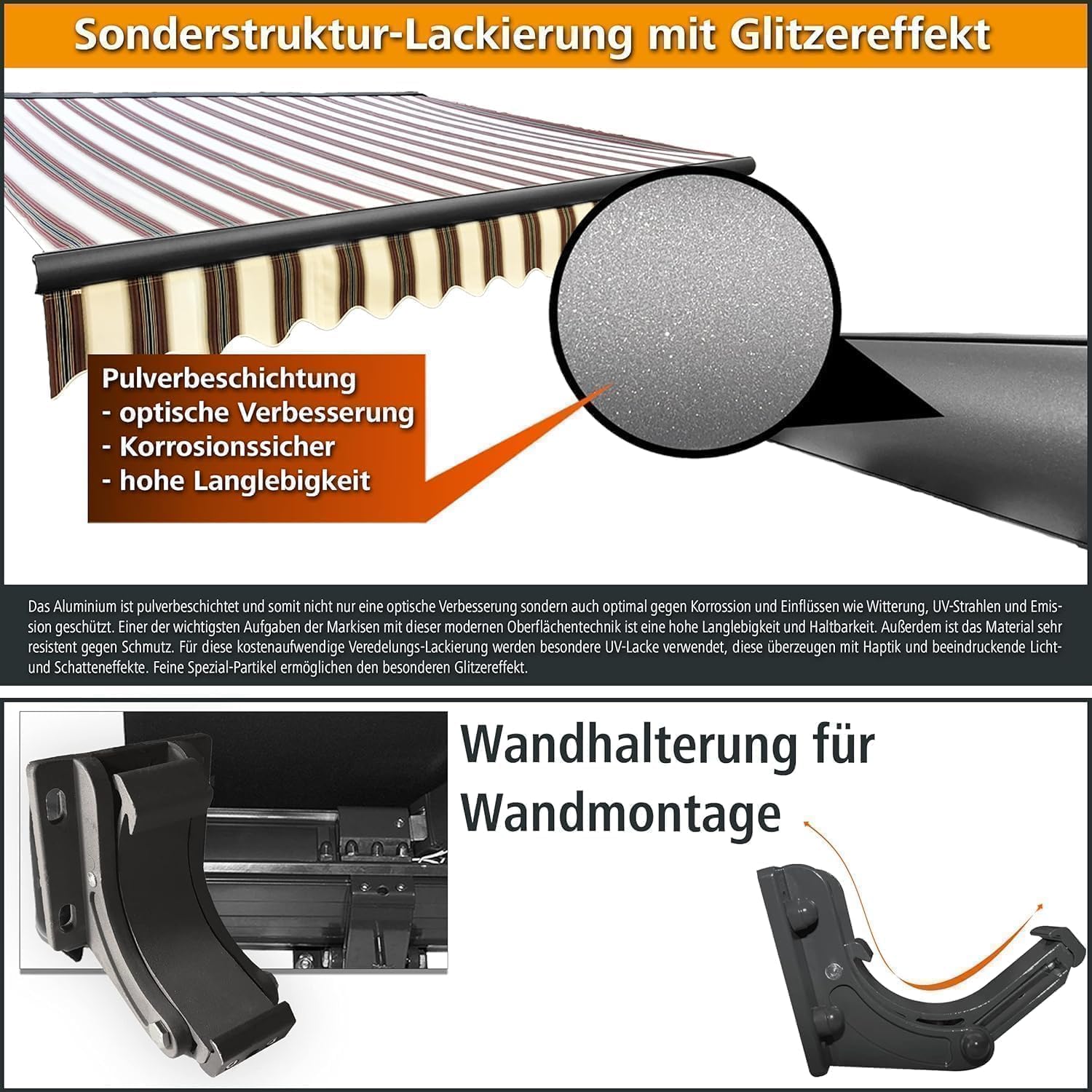 Elektrische Vollkassettenmarkise Kassettenmarkise Gelenkarmmarkise Markise Sonnenmarkise Sonnenschutz in vielen Farben und Größen wählbar in der Kassettenfarbe Weiß (3,5x3m Sonnenschein)