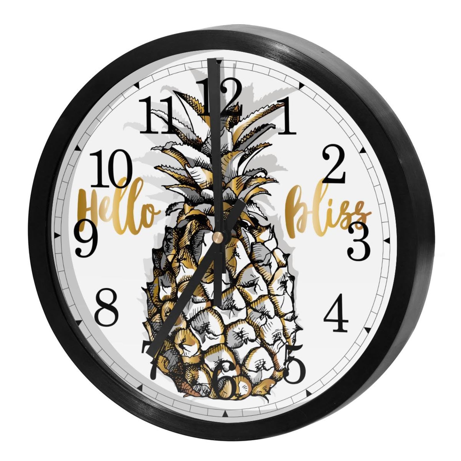 Horloge murale pour maison et cuisine au design ananas rafraîchissant