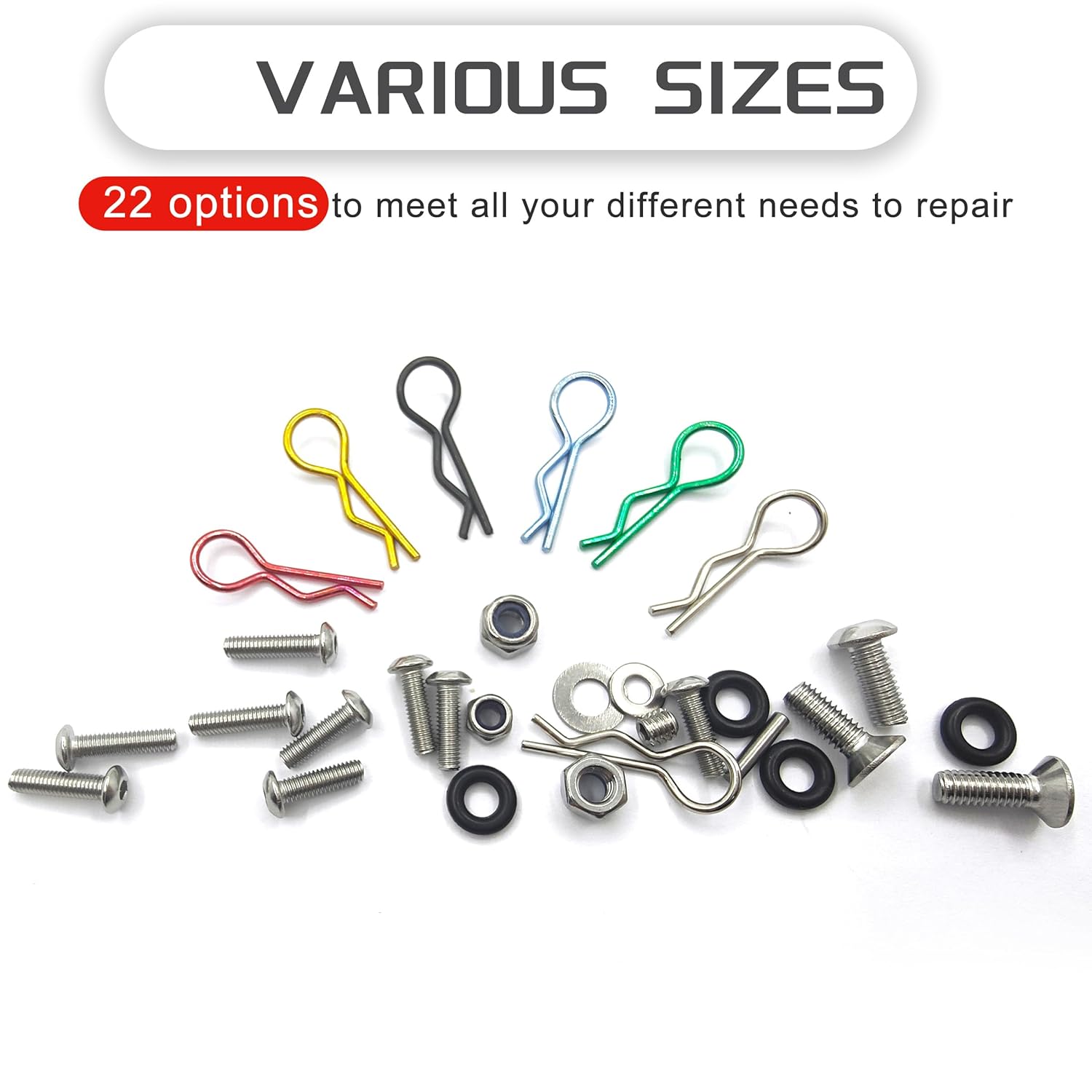 1008PCS Universal RC Screw Kit Screws Assortment Set 304 Stainless Steel Hardware Fasteners for Traxxas Axial Redcat HPI Arrma SCX10 Losi 1/8 1/10 1/12 1/16 Scale RC Cars Trucks Crawler