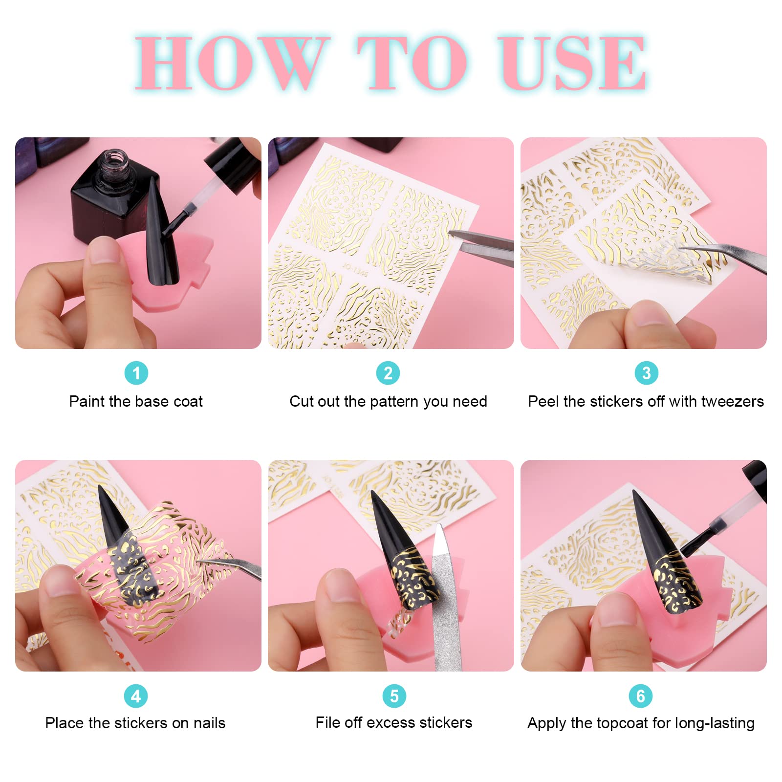 MWOOT 10 Blatt Gold-Schlangenhaut Nagelsticker Set – 3D Selbstklebende Nail Art Aufkleber Für Maniküre & DIY Nageldesign