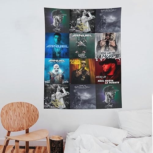 Miniatura 7 de FLAPPERONS Tapiz Real Anuel Hasta Aa La Muerte, bandera musical, telón de fondo de poliéster para colgar en la pared, póster para decoración de