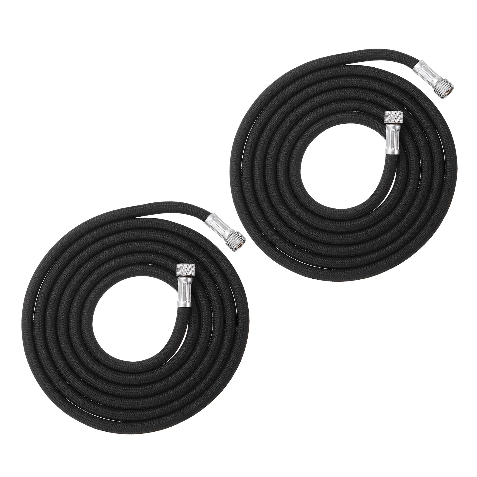 Tuyau d'aérographe 1,8m en nylon tressé noir avec adaptateur 1/8 pouce pour modélisme - Lot de 2