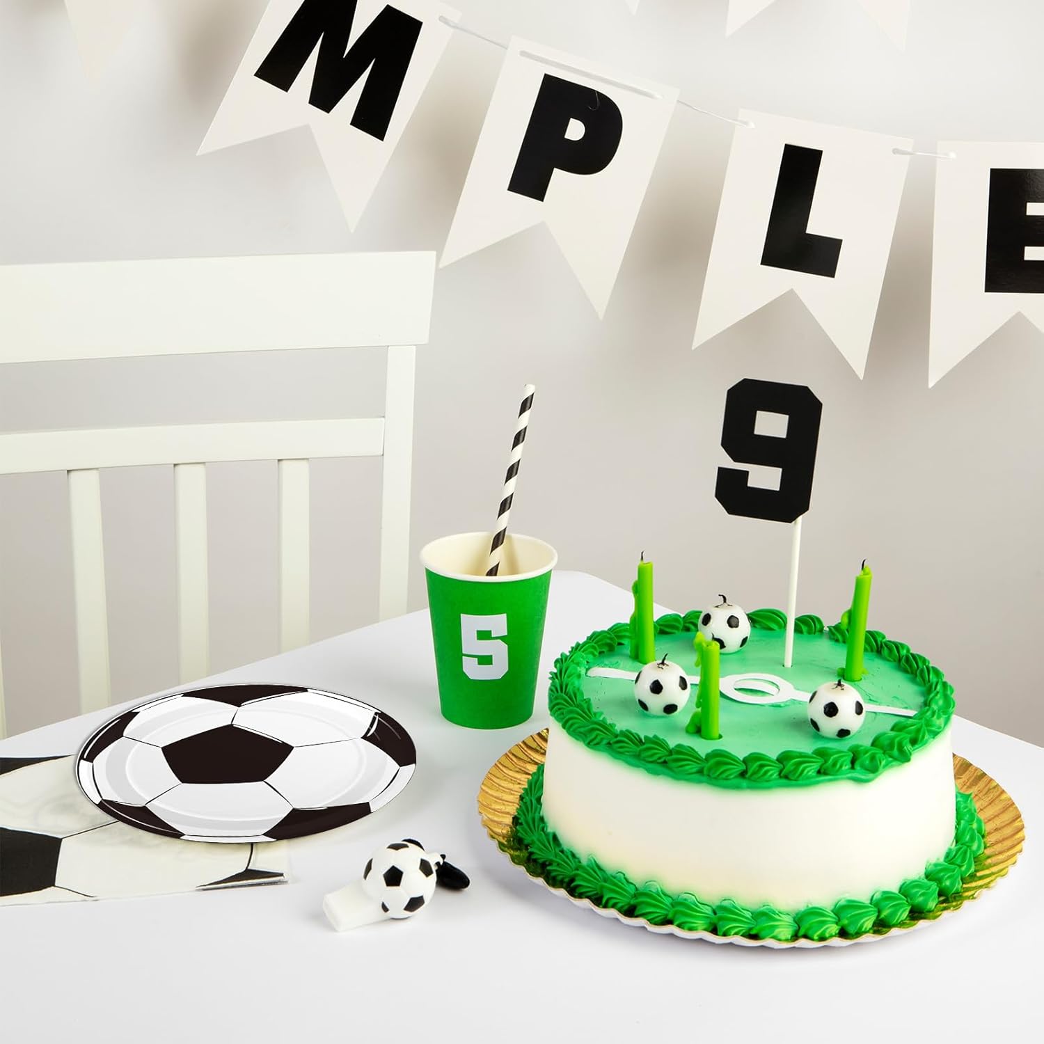 60Pcs Soccer Paper Plates - 7Inch Soccer Theme Party Round Dessert Plates,Kids Themed Birthday Supplies Set,Sports Theme Decorations for Sports Fan Birthday Event Party Supplies - Image 6