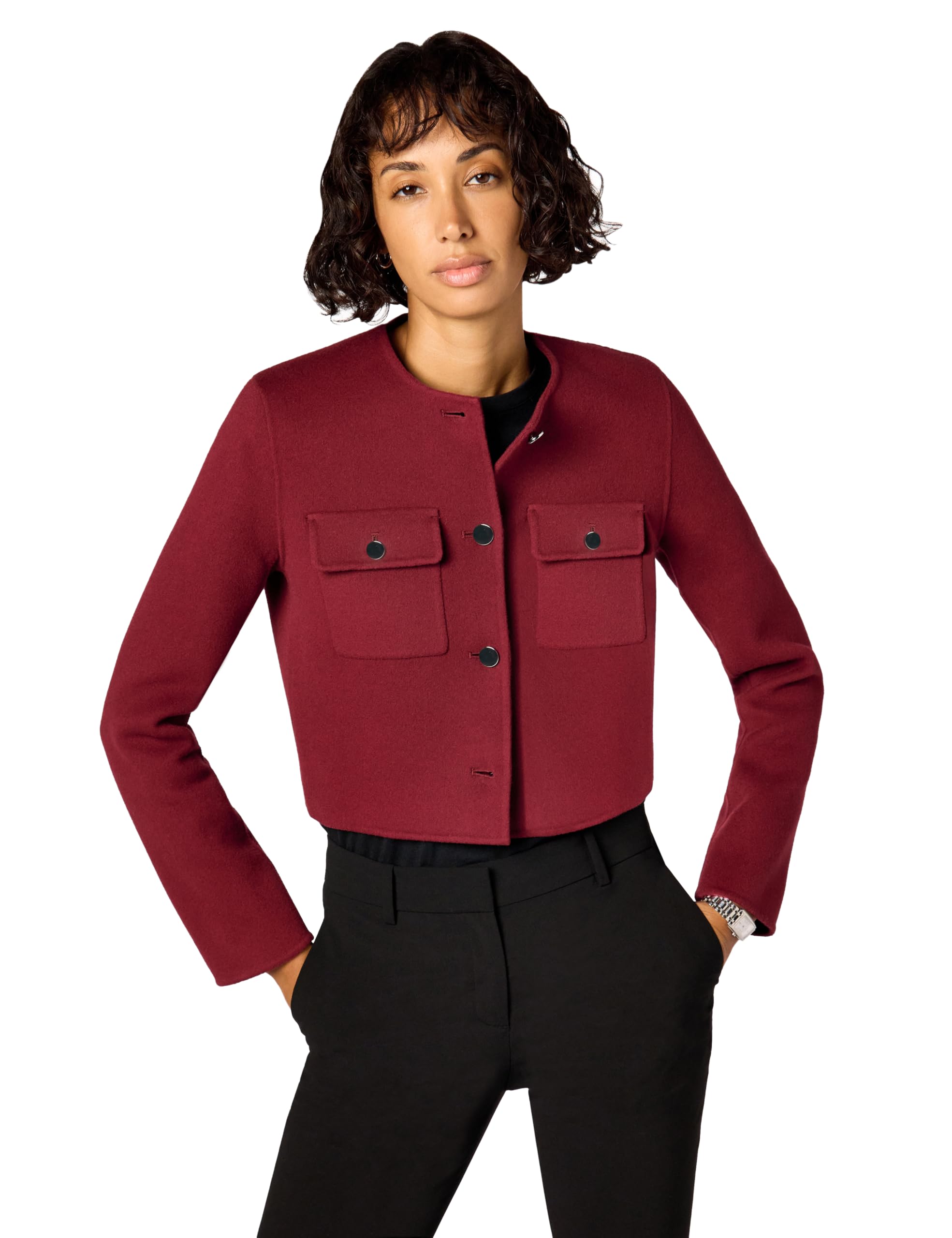 Photo 1 of Theory Women's Pkt Cardigan Jacket, Cordovan, 2