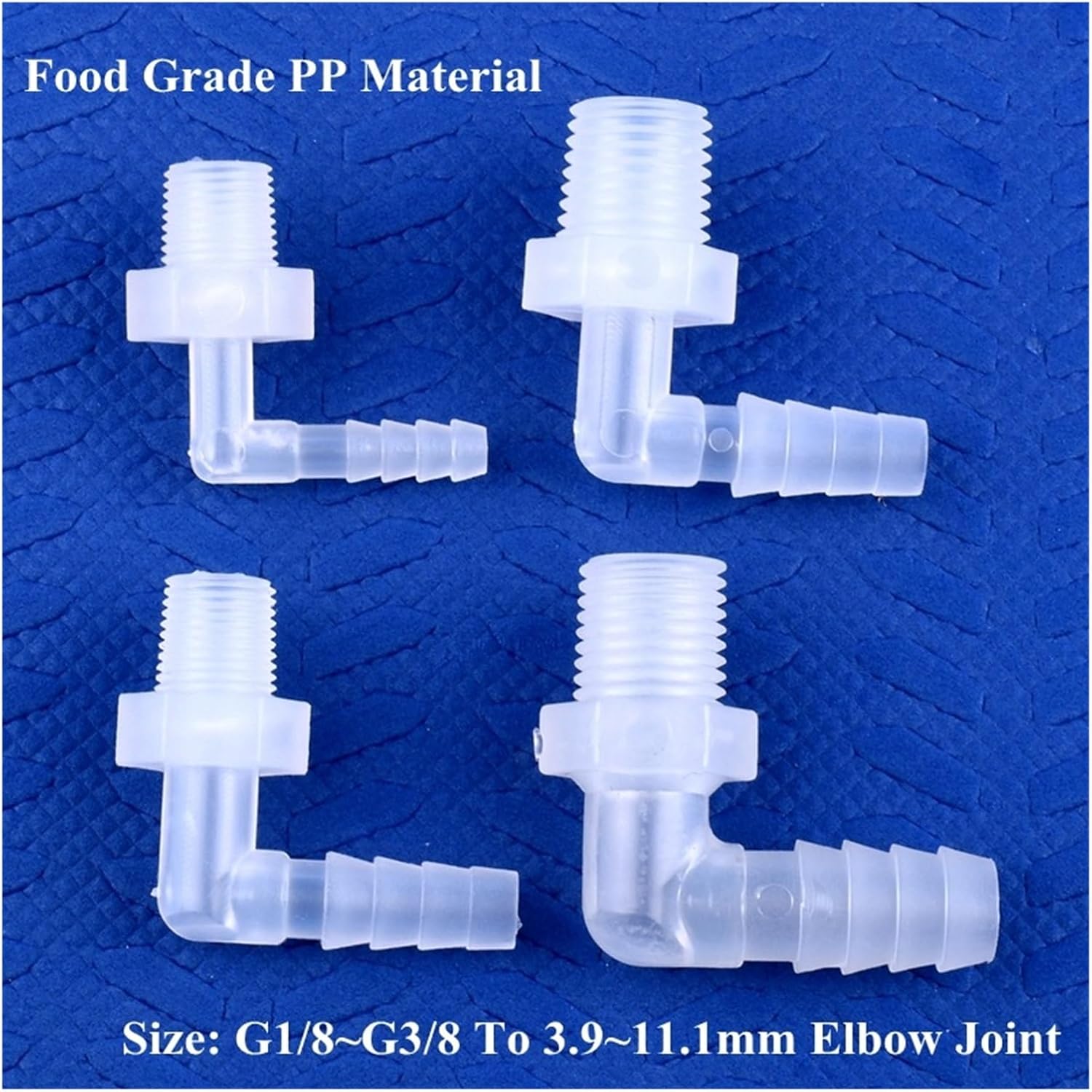 5~200pcs G1/8~3/8 To 3.9-11.1mm Food Grade PP Pagoda Elbow Connector Aquarium Tank Air Pump Fittings Irrigation Water Hose Joint(G1I8-7.9mm,50 Pieces)